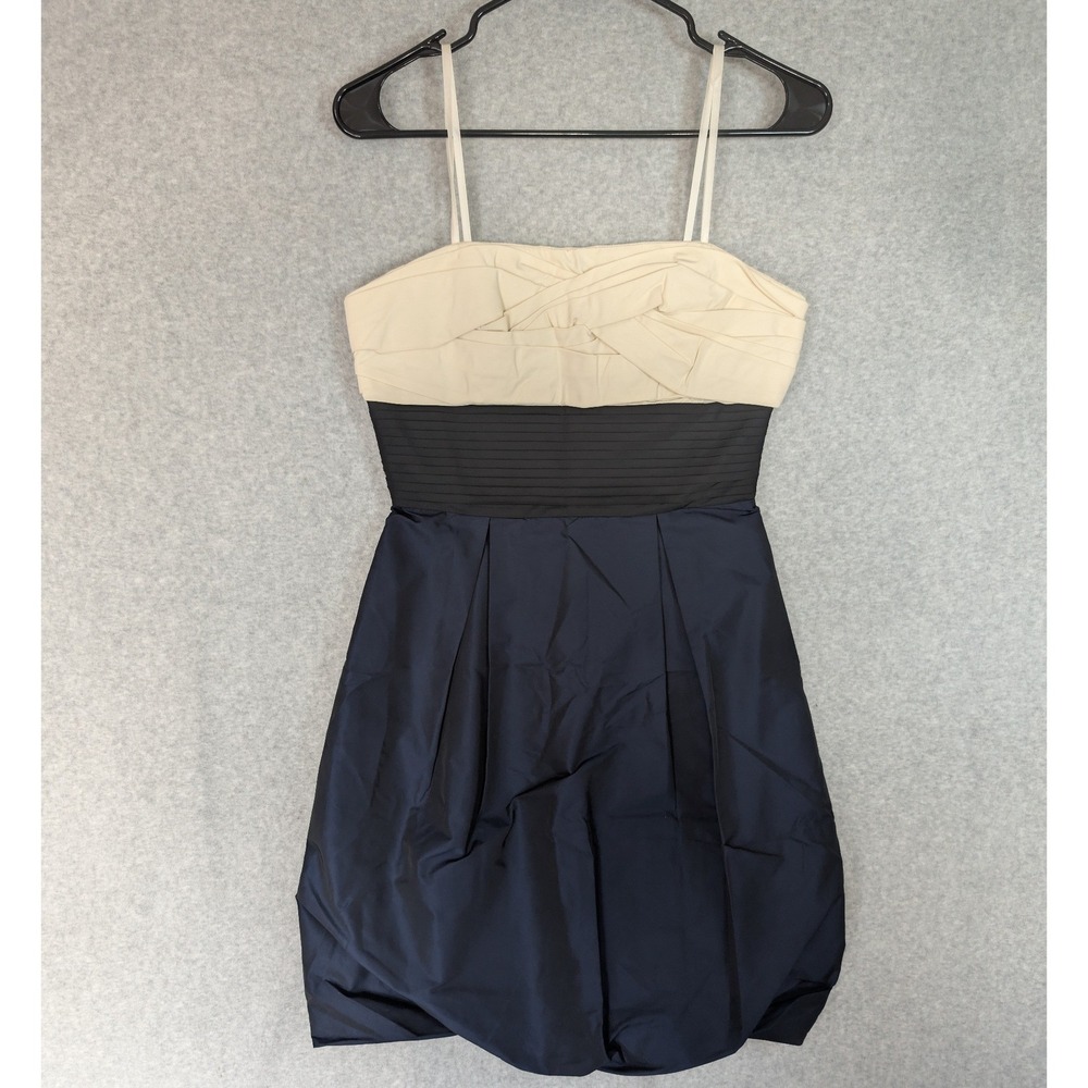 BCBGMAXAZRIA Colorblock Bubble Hem Mini Dress Strapless Size 4 Evening‎ Cocktail